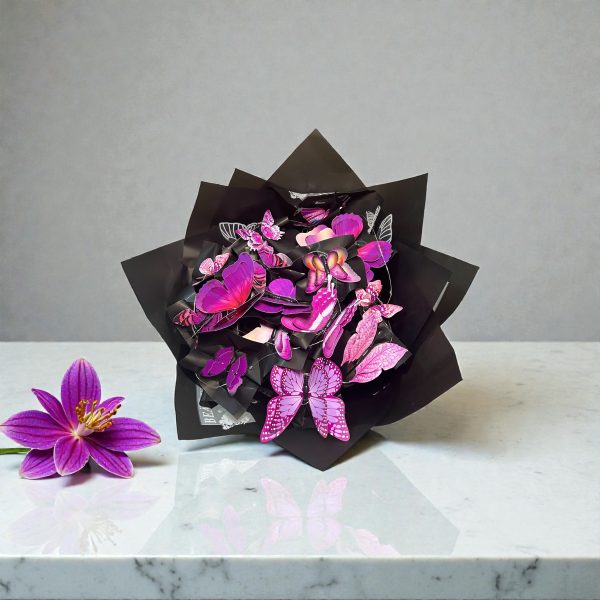 Işıklı Mor Kelebek Buketi