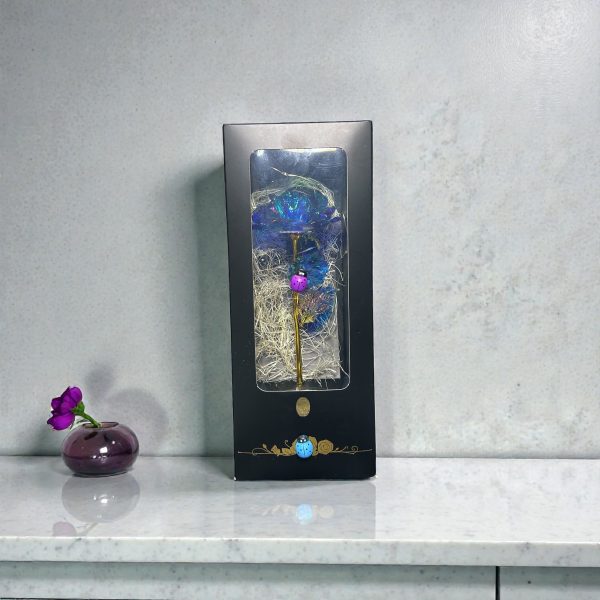 Işıklı Yapay Mavi Gül