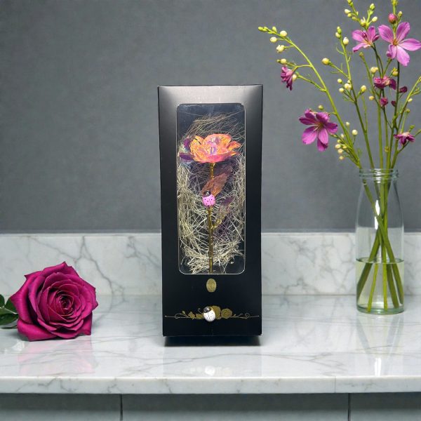 Işıklı Yapay Pembe Gül