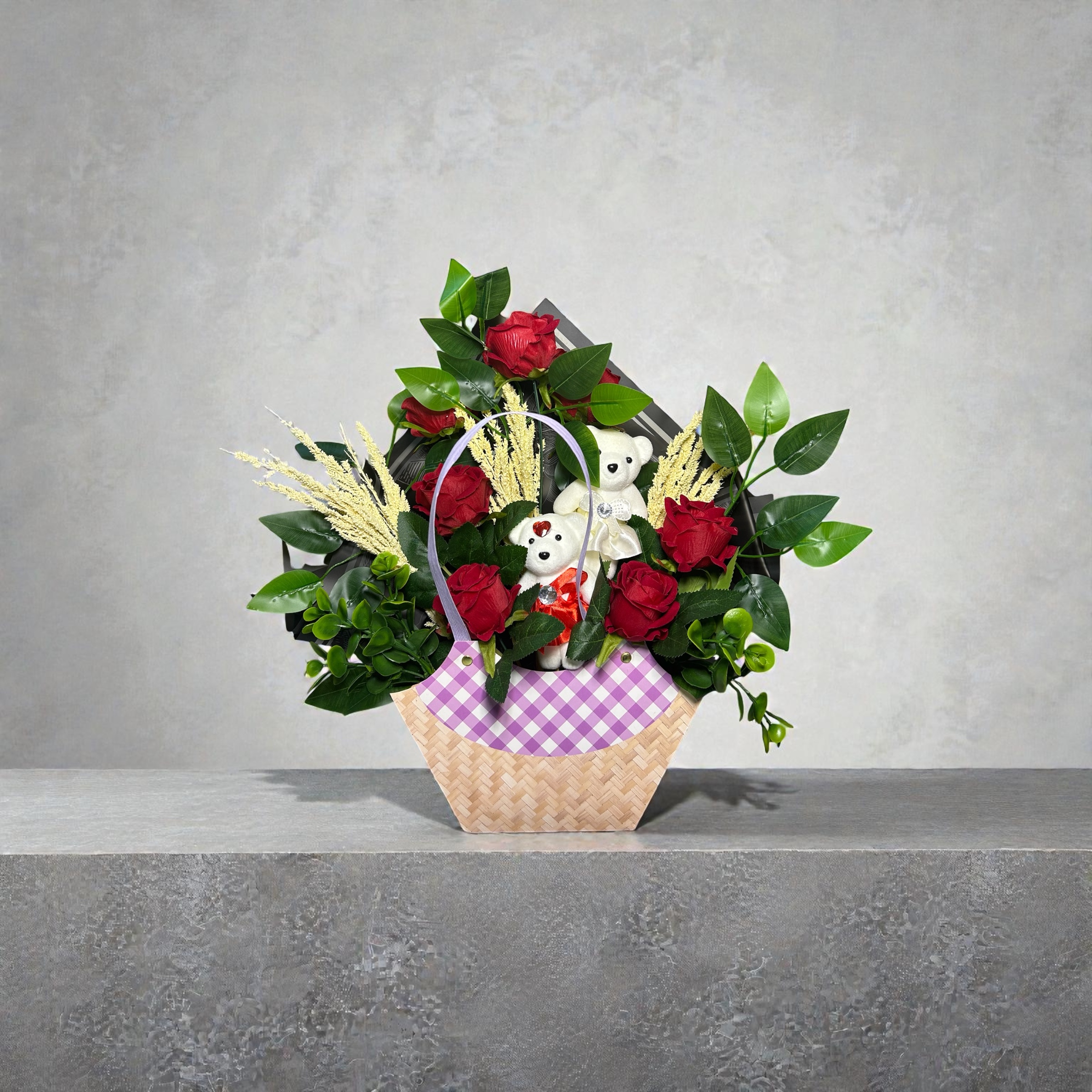 Yapay Lila Detay Çanta Gül